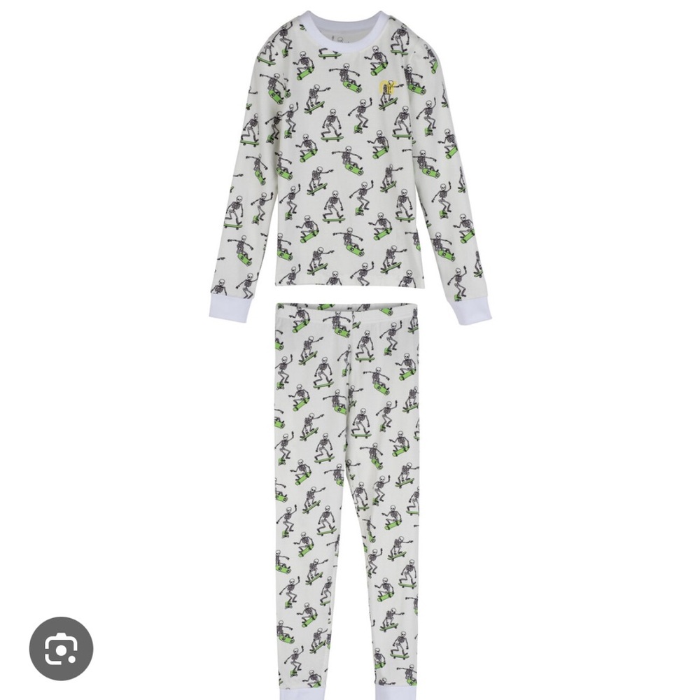 Neon Rebel Boys Halloween Pajamas Size 7 Skeleton Skater - Picture 2 of 6